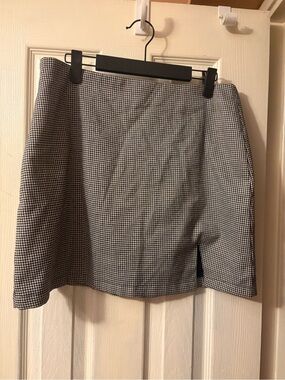 Pink Lily Black & White Gingham Mini Skirt